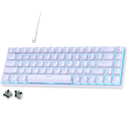Amazon | Abucow 65％メカニカルゲーミングキーボード 青軸 有線